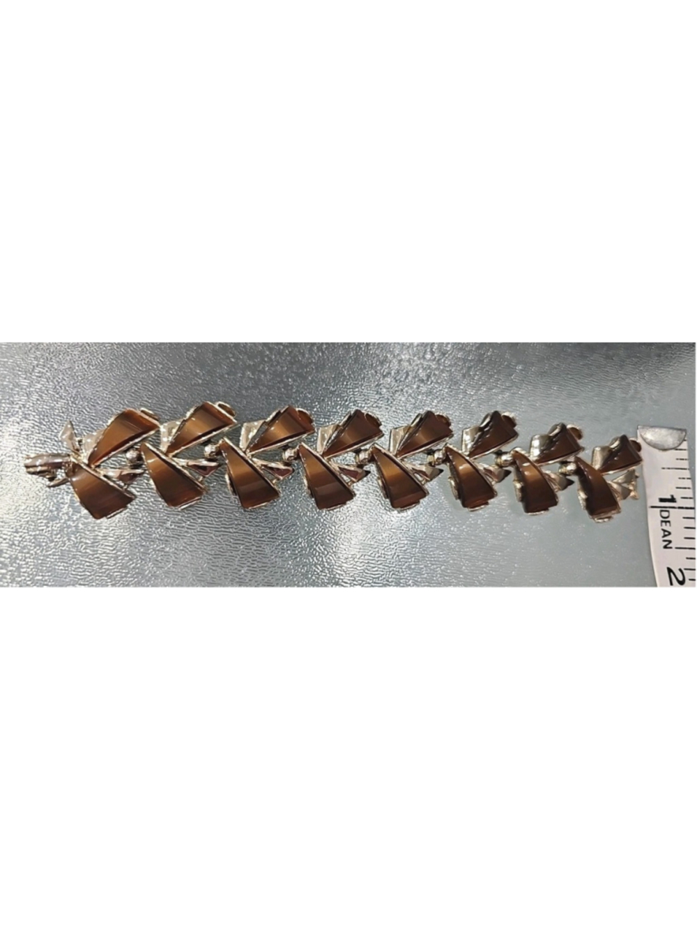 Vtage Art Thermoset Necklace Vintage Chocolate Brown Designer Fashion Bracelet - Picture 8 of 8